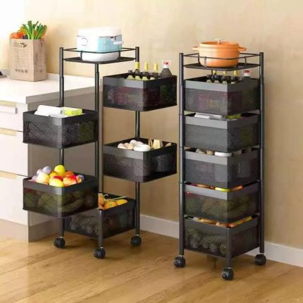 Rotating Multifunctional Storage Rack with wheels