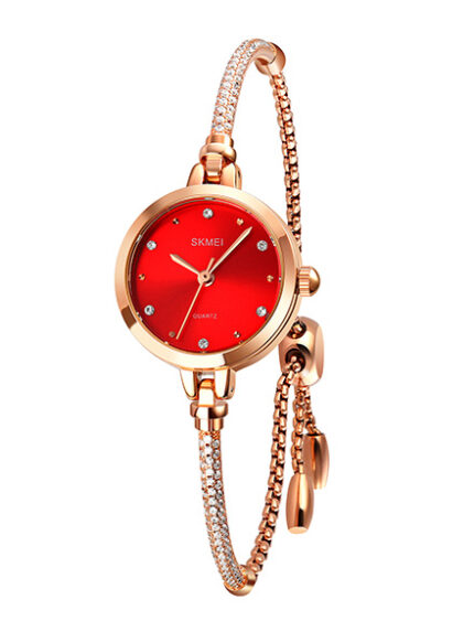 skmei 1805 Quartz ladies stainless waterproof Watch red face