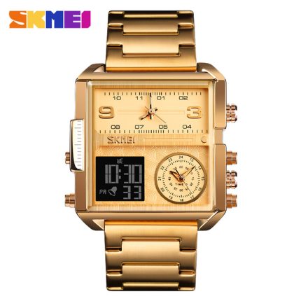 SKMEI 1584 Square Dial Fashion Digital Watches Dual Time Mens Watch