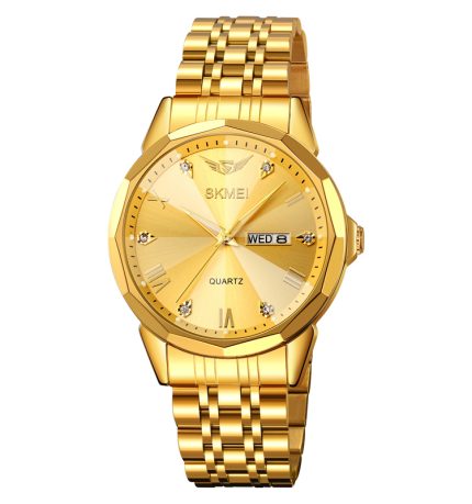Skmei 2291 Men's Formal Quartz Waterproof Stainless Steel watch-gold
