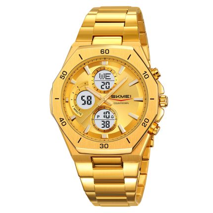 SKMEI 2561 Men’s digital/analog Watch: Fashionable Sports Business-gold plain