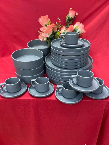 30pc thick body dinner set grey