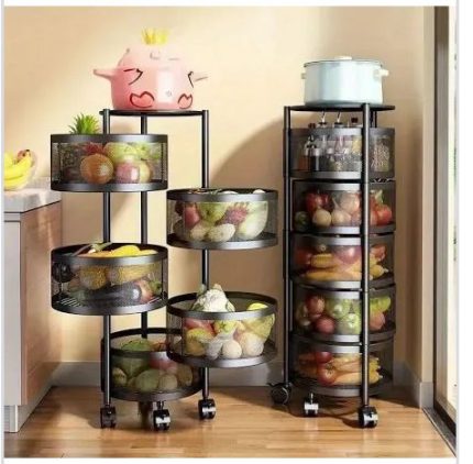 square Rotating Multifunctional Storage Rack with wheels