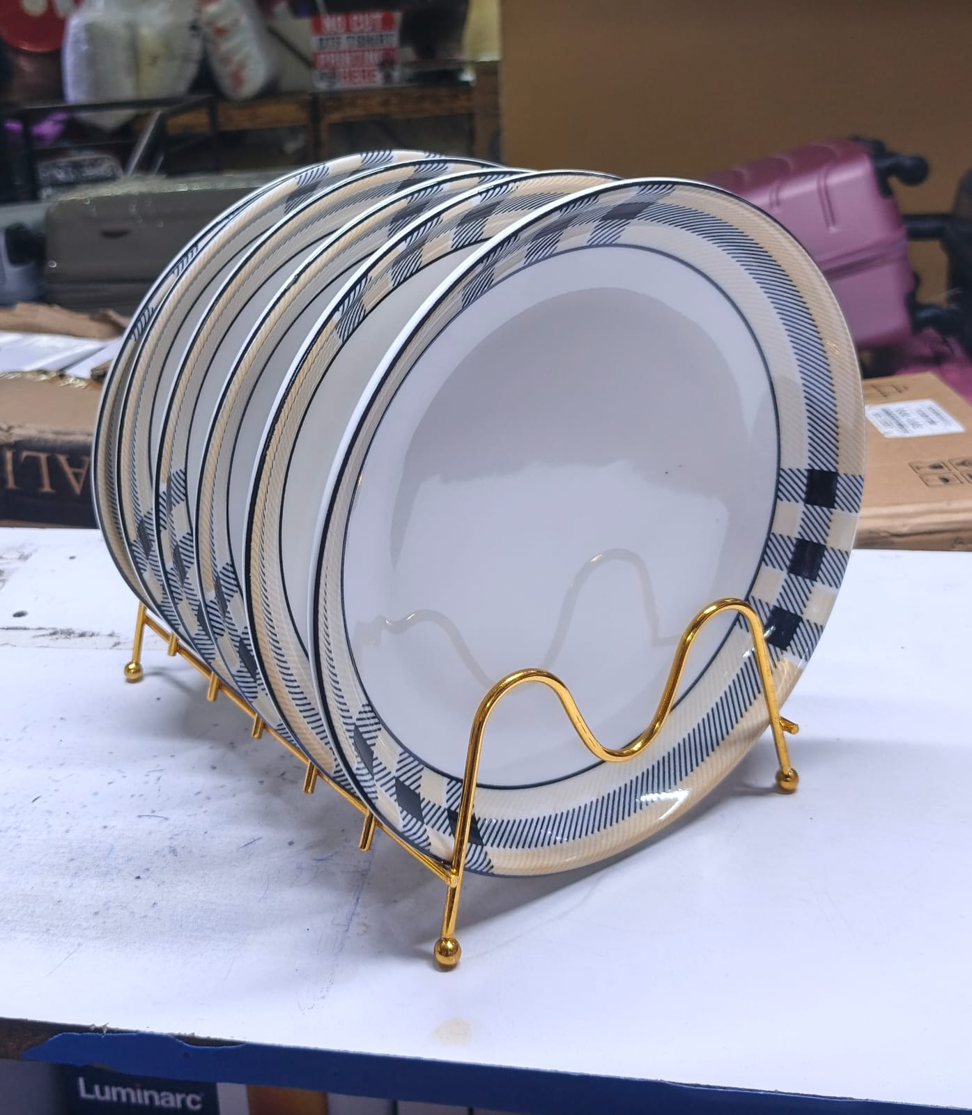checked plates
