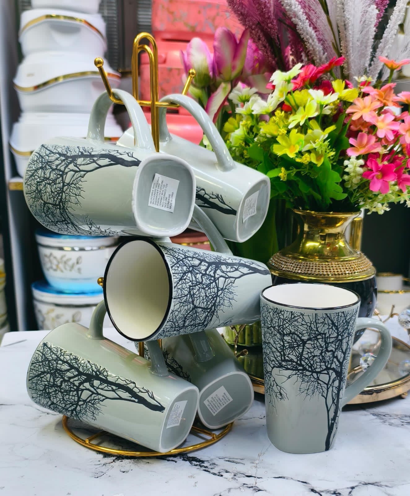 tree mug grey