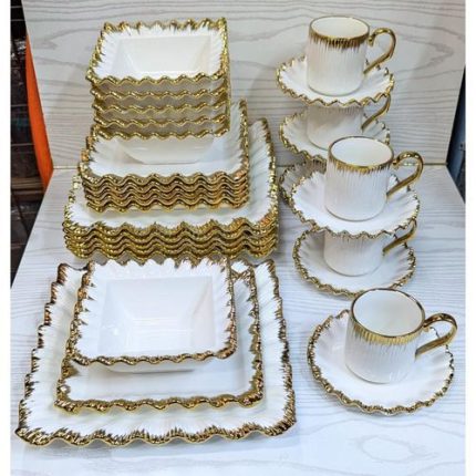30pc Flare gold edge dinner set