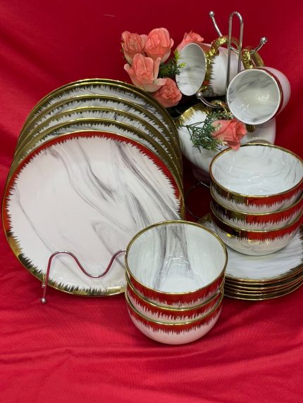 24pc Gold marble rain set