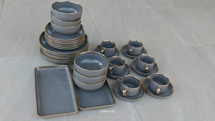 32pc Elegant  European Porcelain Dinner set-grey