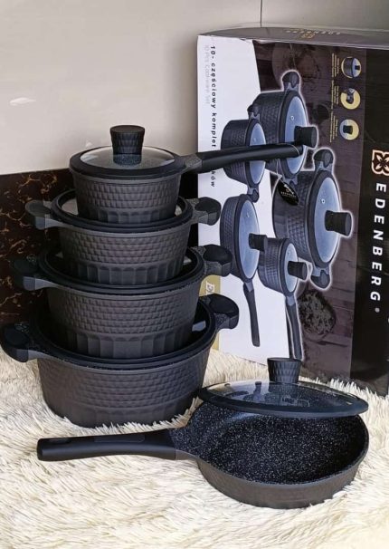 10pc Edenberg nonstick cooking pots9186