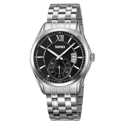 SKMEI 9319 quartz mens watch-silver black