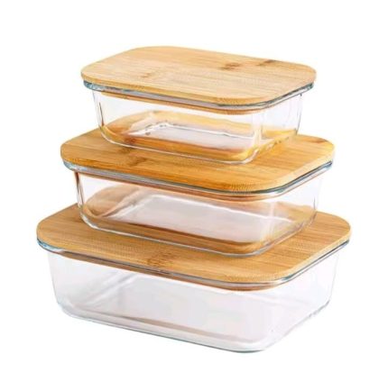 3in1 snack storage box set wooden top lid
