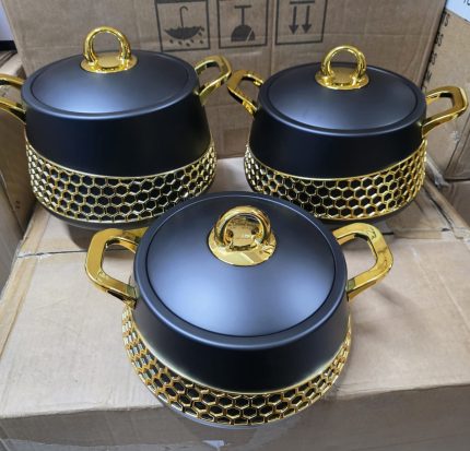 3pc Premium  Food warmers Casserole-black
