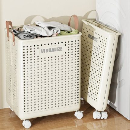 Foldable Multipurpose Hamper basket With Wheels
