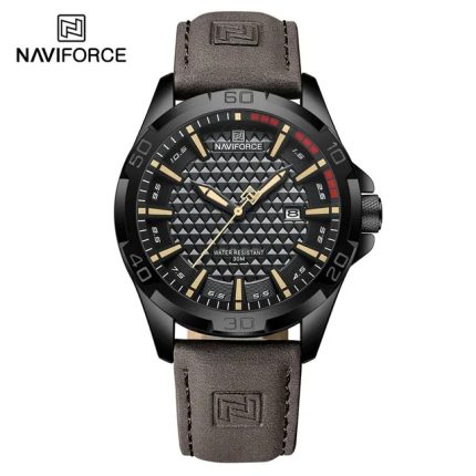 Naviforce NF8023 brown Leather Watch for Men