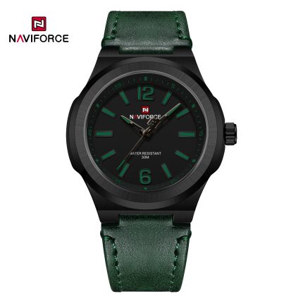 Naviforce NF9233 Classic Quartz Leather Watch for Men 30m Waterproof-green