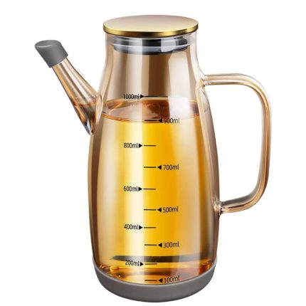 High Borosilicate Glass Oil Bottle with silicone base 1l