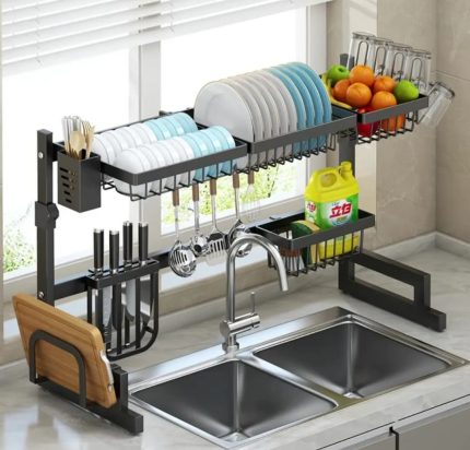 High quality heavy duty over the sink dish rack-single