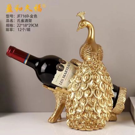 peacoak decorative sculpture wine holder rack pay on delivery