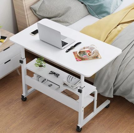 Adjustable and movable study/Laptop Table 80cm length-white