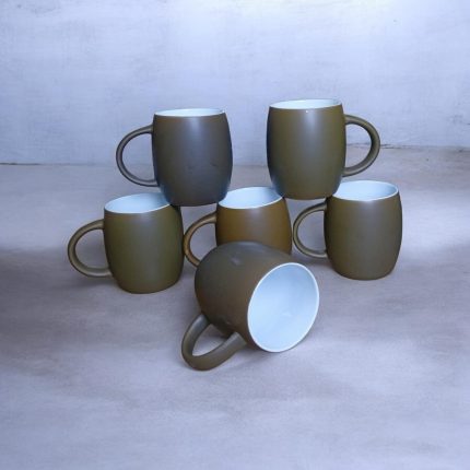 6pc ceramic new design pot mug(ask colour)