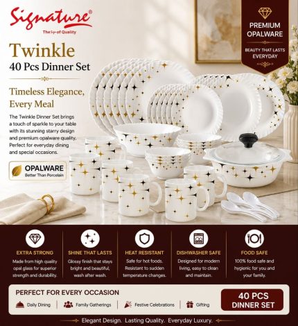 40 pcs Signature Glass Dinner Sets-twinkle