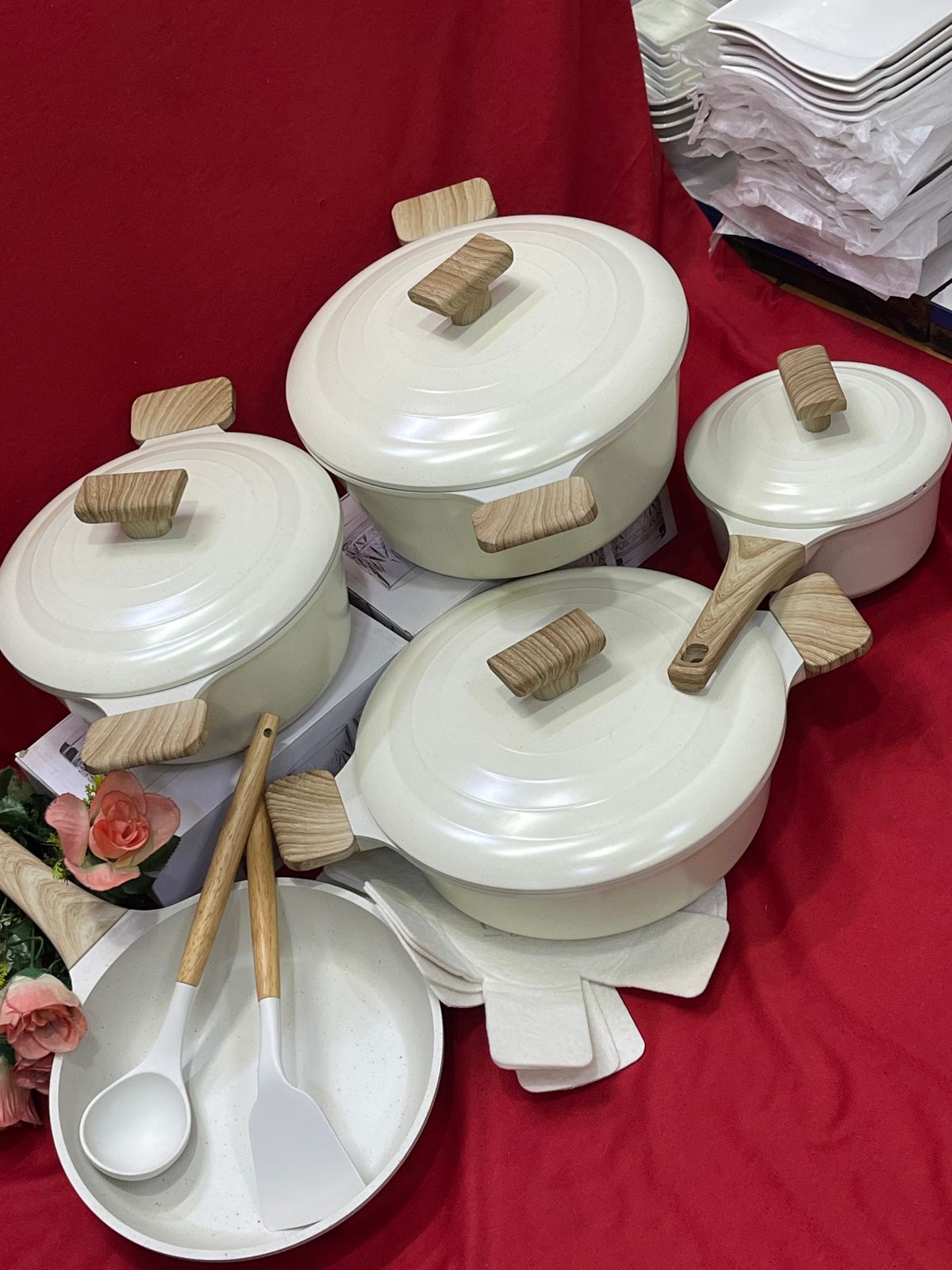white pots