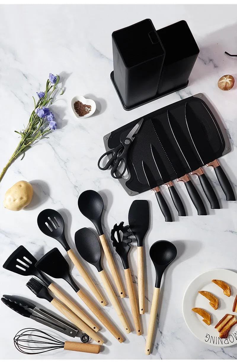 black silicone 19pc